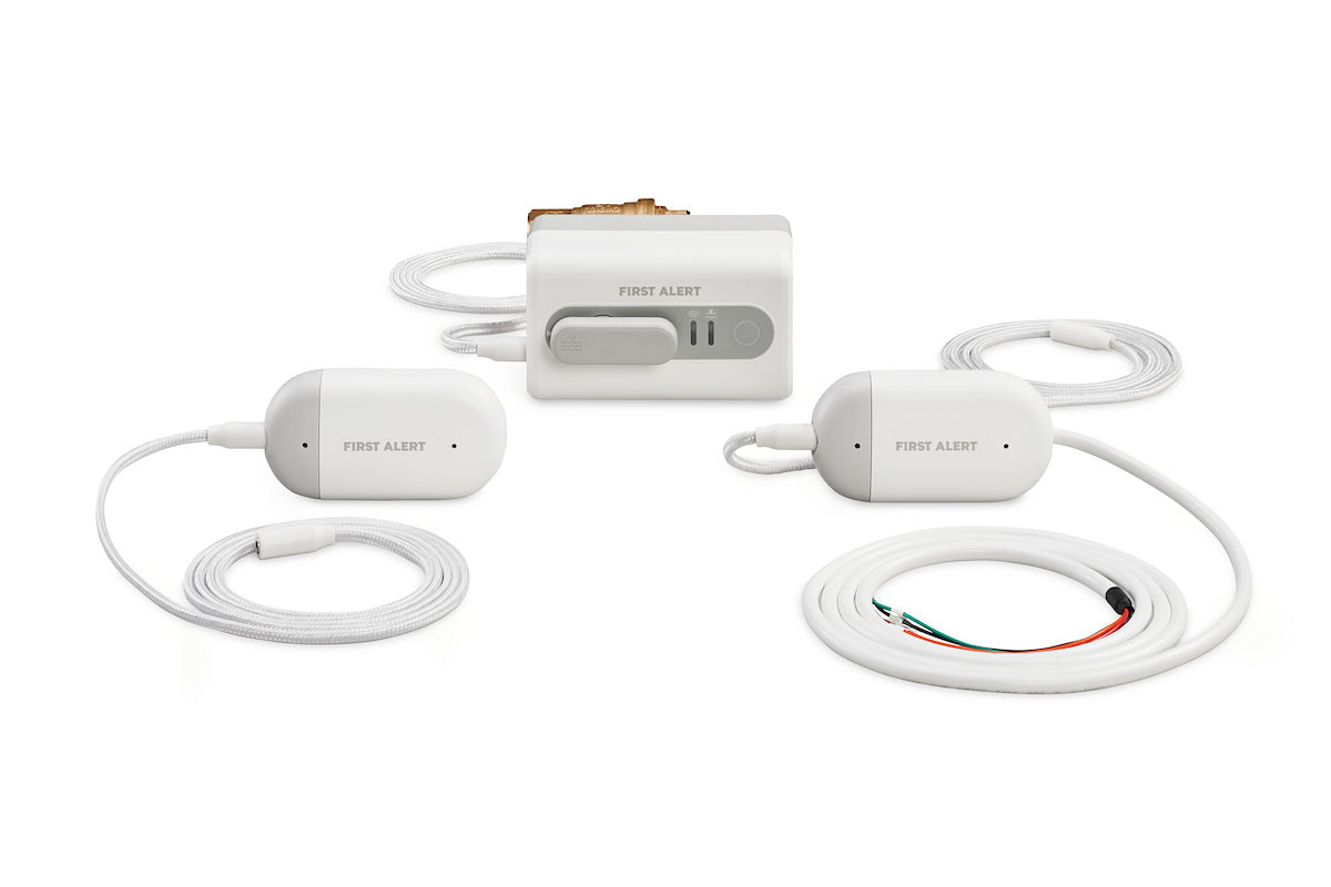 Family image of the L-series, L1 Smart Water Leak Detector, L2 Smart Sensor & Switch, L5 Smart Water Leak Shutoff Valve​